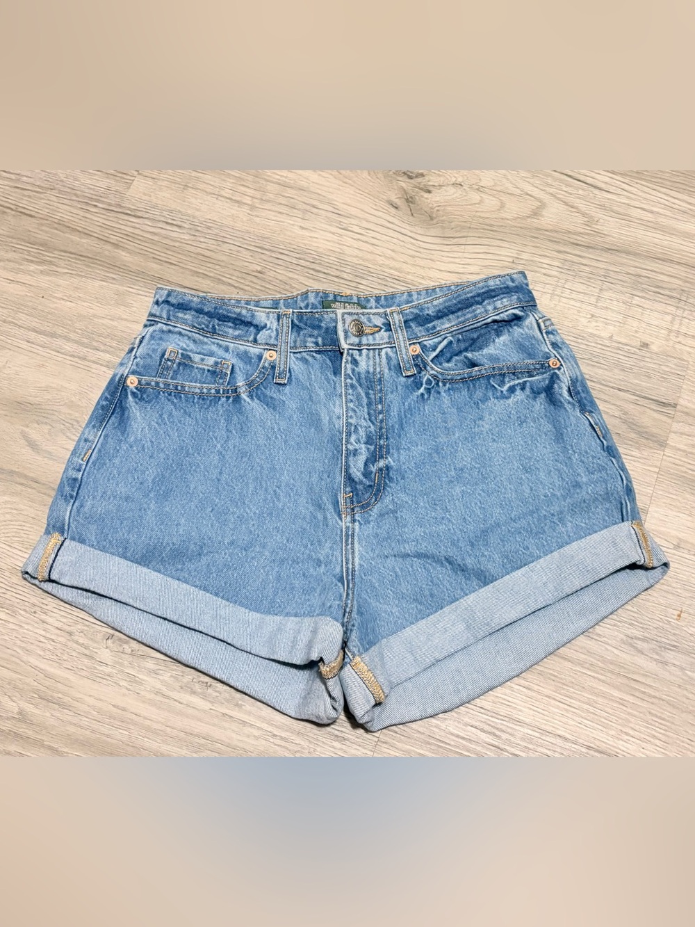 wild fable Light Blue Rolled Hem Denim Shorts